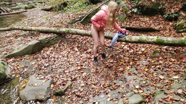 Pissing - teenpee 12 - Sexy blonde teen doing pee in forest 00002