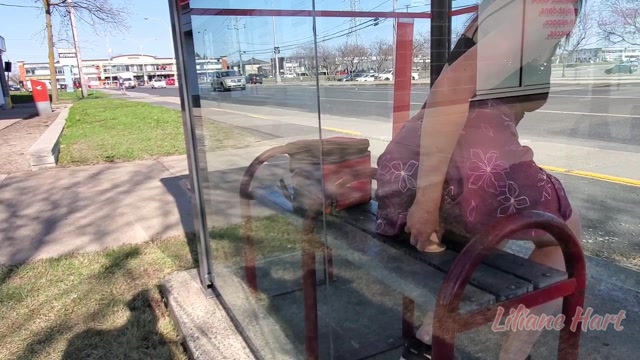 Liliane Hart - Bus stop dildo fuck 00015