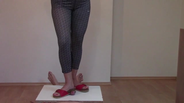 Mistress Fatalia - Cbt Birkenstock Red Sandals On Slave Cock And Balls 00013