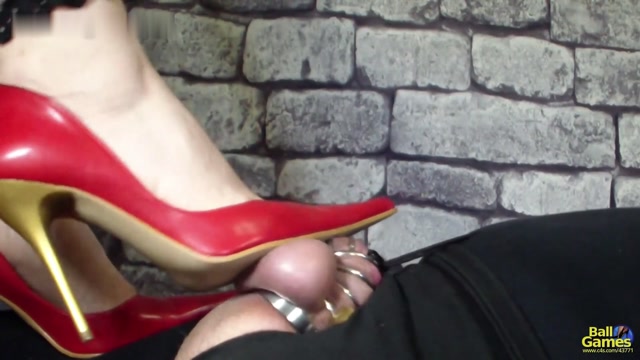 Red Pumps vs Chastity Cage 2 00015