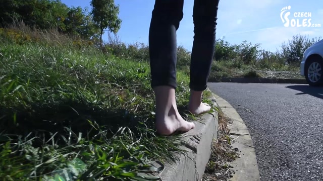 Czech Soles - Johana - Barefoot walking and dirty feet on rails 00002