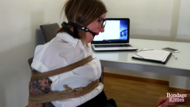 Bondage Kitties - Boss Tied In Chair And Gagged By EmployeeSpanish 00006