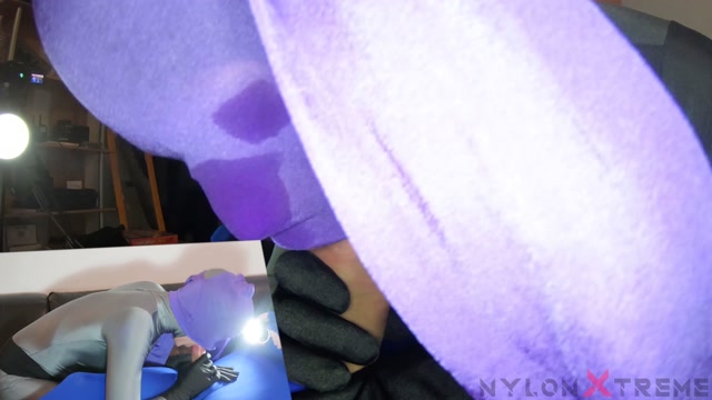 Nylon Xtreme - Katy With Zentai Catwoman Make Blowjob Encasement Nylon 00013