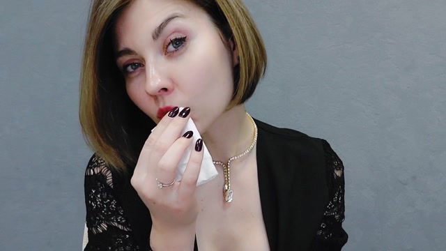 Russian Seductress - Feeding a sissy with my spit 00008