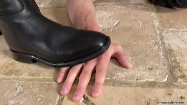 Femdom For Fun - Miss Courtney - Riding Boots Licking and Hands Trampling 00012