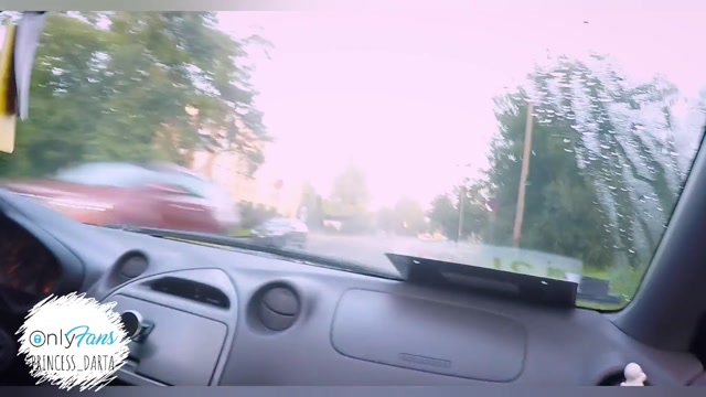 Schoolgirl Driving Around The Town Without Panties 00006