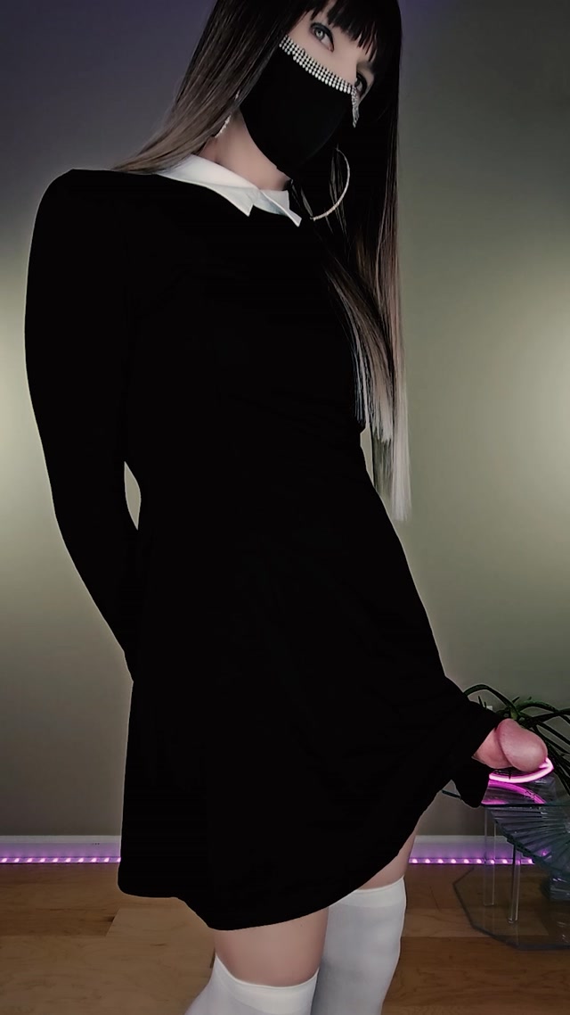 Minka Summers - Defiant goth girl cums on new church dress (Premium user request) 00001