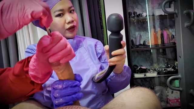Domina Fire the Bangkok Mistress - 2 Sadistic Nurses Milking Their Patient With Urethra Sounding 00007