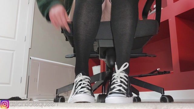 asiansolequeen Under the desk humiliation JOI converse and sock removal 00004
