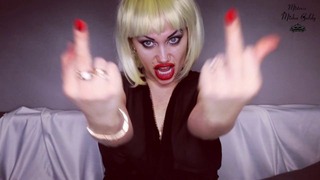 The Goldy Rush - You Are Stupid Retard! Worship My Middle Fingers And Loser Sign Joi - MISTRESS MISHA GOLDY - RUSSIANBEAUTY 00009