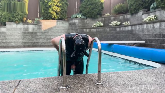 Lady Bellatrix - Duo Domme Poolside Ballbusting with Ms Sinstress 00015