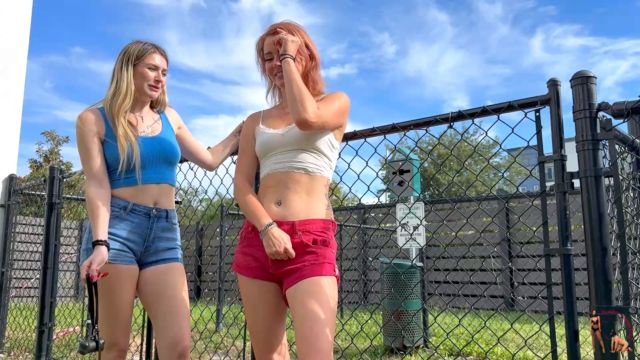 Femdom Puppy Play - London and Kody Evans Humiliate The Boy @ the Doggy Park 00001