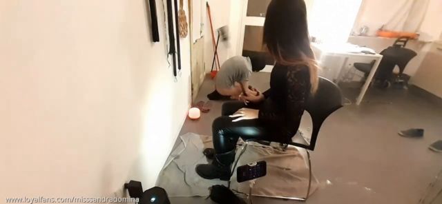 Goddess Sandra D Findom Femdom - Sadic Boots Cleaning 00001