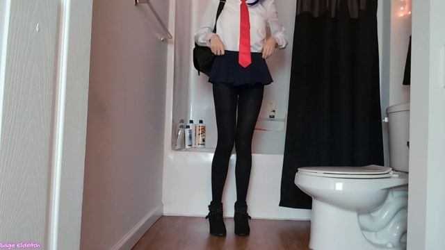 Sage Eldritch - School Girl Raven Peeing [Voyeur 00015