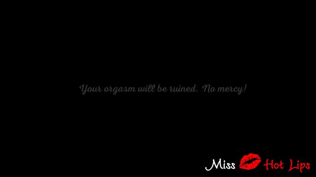 Miss Hot Lips - uses her vibrating toy to ruin orgasms of her sub with tied balls 00000