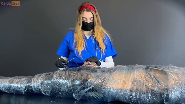 Kittybegood - Mistress KBG - Mummified Patient Gets Milked In Chastity By Nurse Kitty 00000