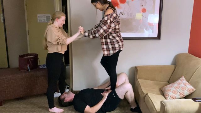 ONLYBALLKICKING - Two Girls Trampling Balls 00000