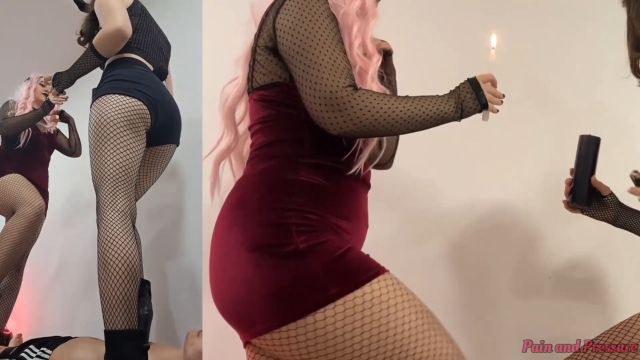 Pain And Pressure - 36 Anya And Beatriz Wax Play On Wounded Slave Vampire And Bunny Costume 00000