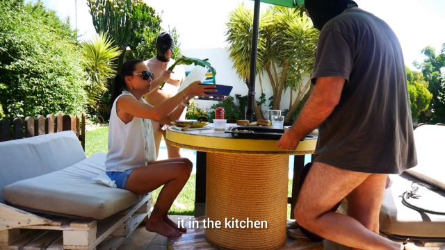 Spanish Pegging And Foot Fetish - Ladies Ghalia And Isis Eating After a Day Of Filming 00000