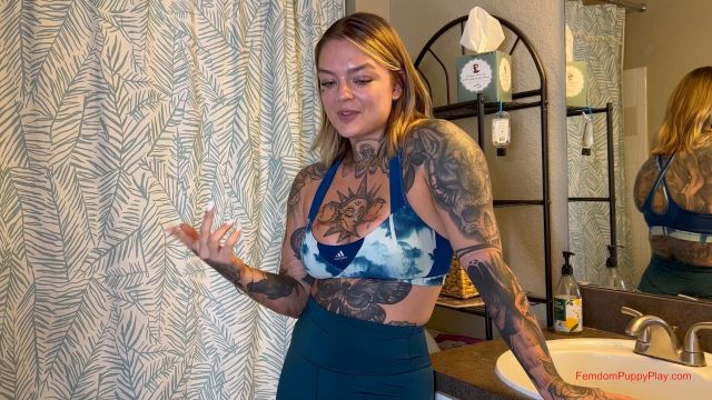Femdom Puppy Play - Madeline s Post Gym Toilet 00000
