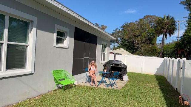Femdom Puppy Play - Savannah Costello Trains Her Pervy Peeping Neighbor 00000