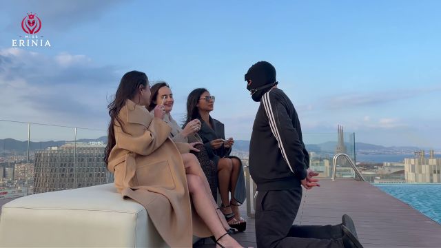 Misserinia - The Three Mistresses Humiliate The Slave On The Rooftop 00000