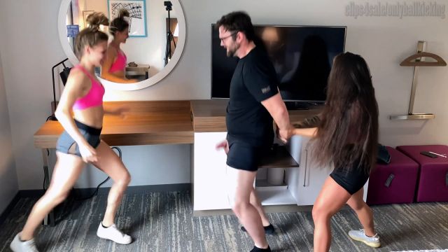 Onlyballkicking - Ballbusting For Reps With Blaire And Xena 00000