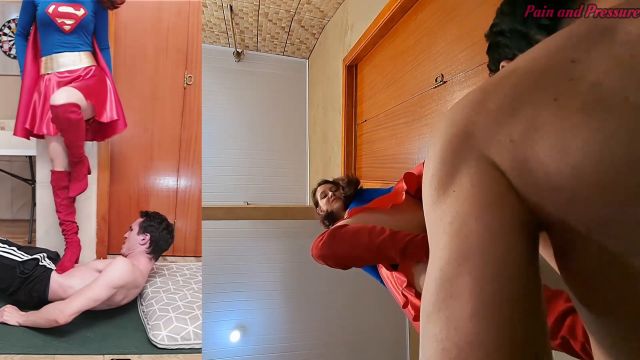 Pain And Pressure - 68 Beatriz As Supergirl Destroing Villain Under Her Red Boots 00000