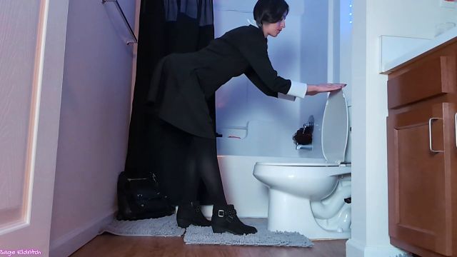 Sage Eldritch - Wednesday Addams In Pantyhose Peeing [Voyeur 00000