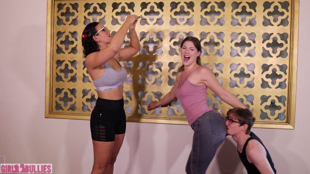 Girl Bullies - Double Butt Sniffing Humiliation 00000