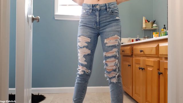 Sage Eldritch - Soaking My Panties And Ripped Denim Jeans 00000