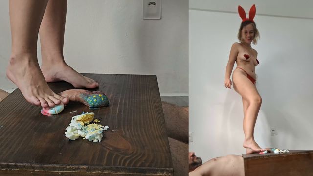 Cruelbeauties - Easter Red Bunny Crushing The Eggs Cruel Beauties - Goddess Lune Mr Red Carpet 00000