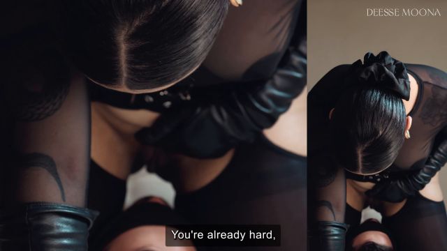 Goddess Moona - Blindfolded i Tease Him He Licks My Pussy Facesitting Cunnilingus Femdom Sex Leather Ft Obsidian Boy 00000